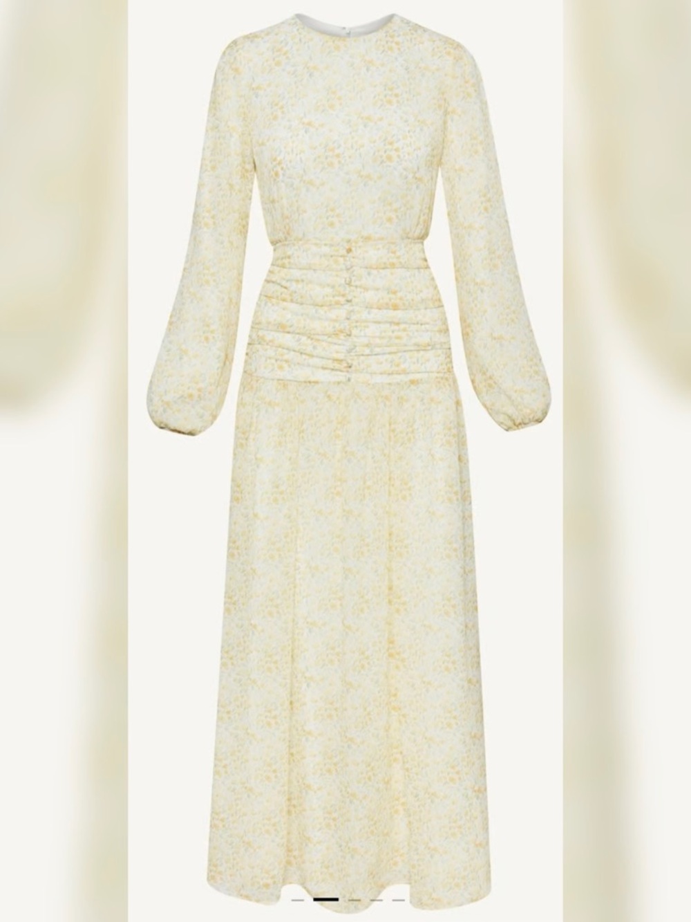 VEILED Randa Ruched Maxi Dress Honey Floral Sz XS NWT